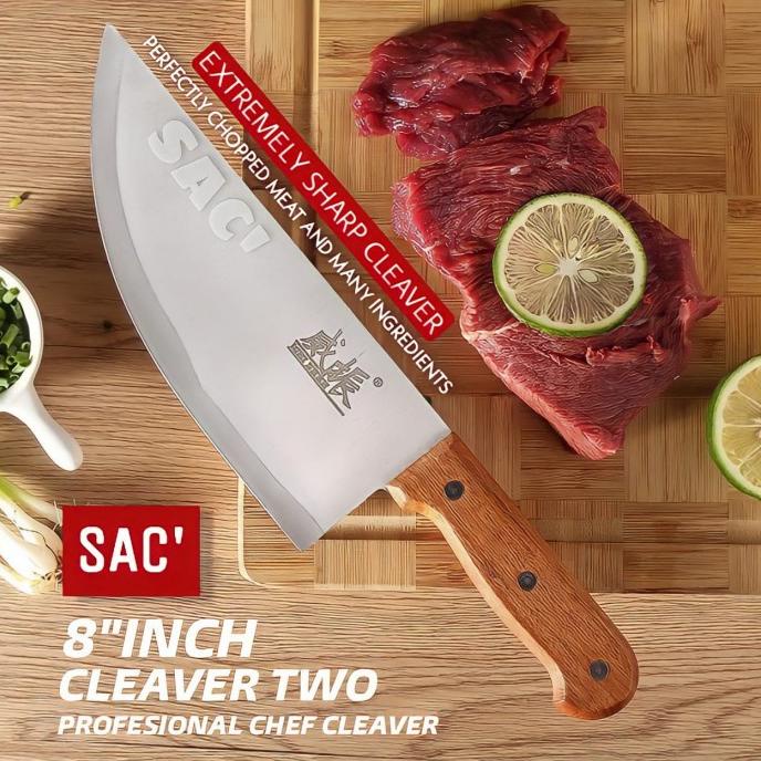 Chef Knife Meat Cleaver Kitchen Golok Pisau Daging Stainless Steel 420 shopath90 Segera Beli