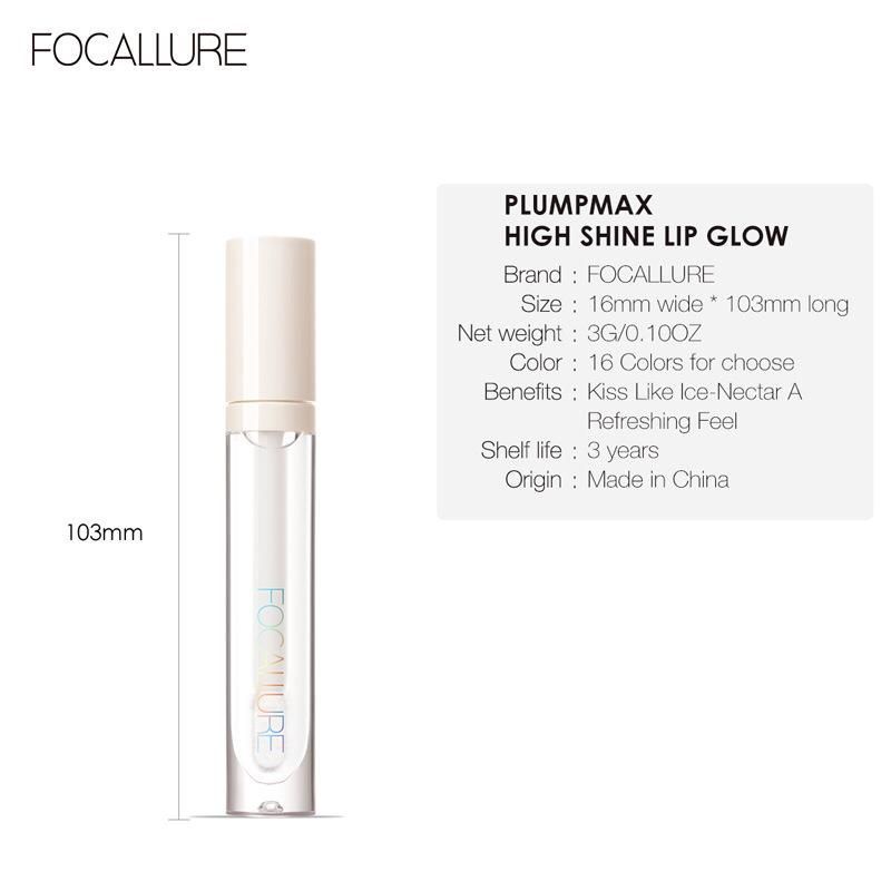 Original Focallure Plumpmax High Shine Lip Glow Long Lasting Shimmer FA153