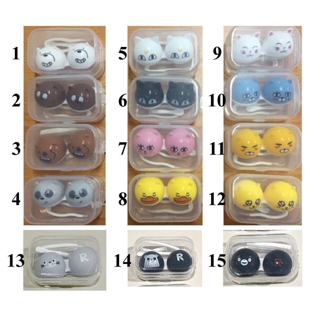 Tempat Softlens KARAKTER ANIMAL / Kotak Lensa + Capitan + Tongkat-1