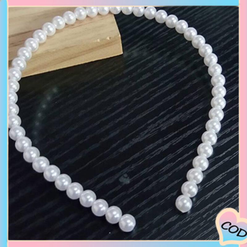 COD❤️ Pearl Headband Headband Aksesoris Rambut Anak Manik-manik Tangan Putri-A.one