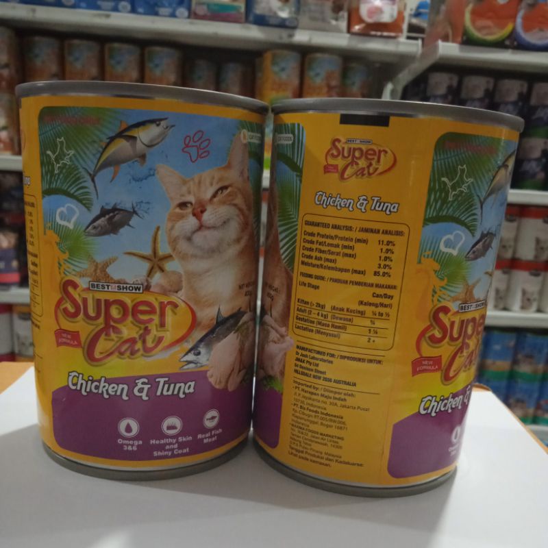 Supercat Kaleng Chicken Tuna Makanan Basah Wet Food 400g