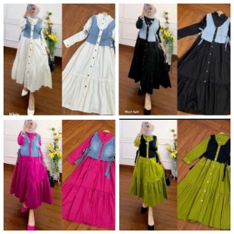 Mayara Dress / Maxi Jeans / Maxi Katun Rayon / Dress Katun Rayon / Dress Katun Rayon Terkini / Maxi Katun Rayon 2023 / Gamis Set Jeans / Dress Set Jeans / Rompi Jeans / Maxi Rompi Jeans / Gamis Terbaru Dan Terkini / Fashion Muslim Terkini / Gamis Busui