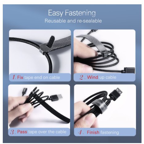 [KABEL] -    UGREEN Cable Organizer Velcro Winder 1PCS - LP146 - Black