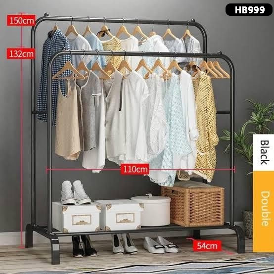 [UNIK88] Gantungan Baju Stand Hanger Gawang Double Rack