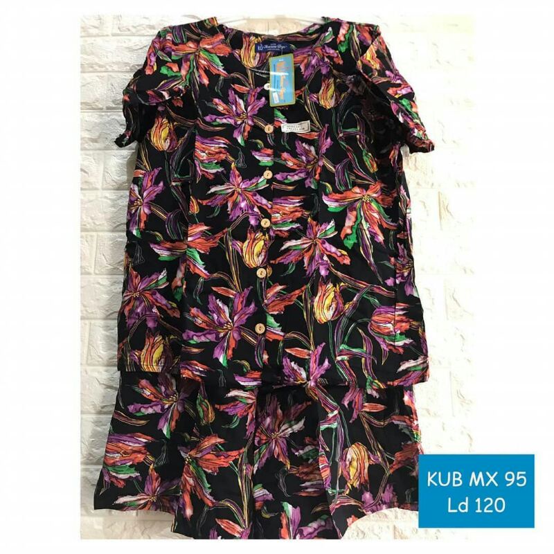 DASTER JUMBO STELAN KULOT MAXI 95 KENCANA UNGU LABEL BIRU |FULL KANCING |LD 120CM| BANGGA BUATAN IND