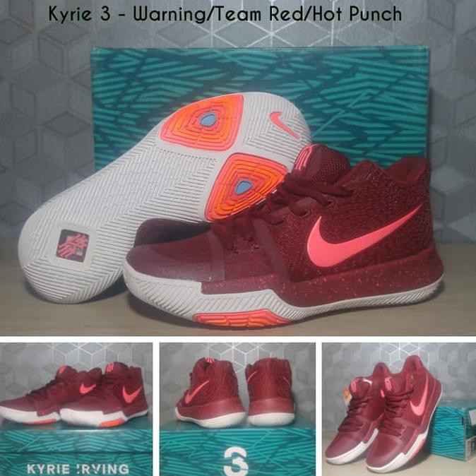 Hadir Free Shoes BagSepatu Basket Kyrie 3 Red Team Hot Punch / Nike/Kobe - Hot Punch, 40 Trendi