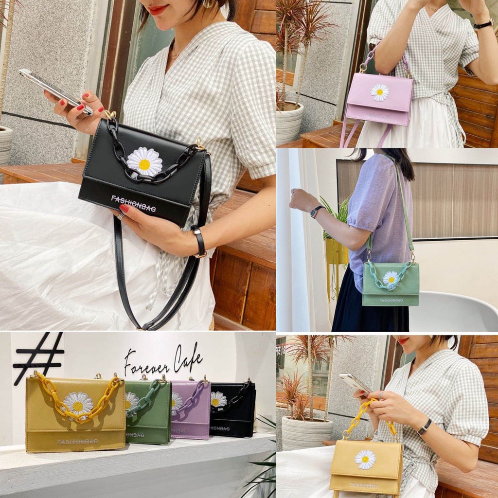 Rowling (Tas-76) SlingBag Wanita Motif Daisy Terbaru Wanita Modis/Tas Cantik Untuk Wanita Simple Casual Dan Mewah