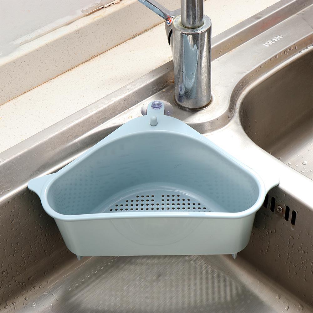 TOP Rak Tiris Dapur Multifungsi Sucker Segitiga Spons Rak Wastafel