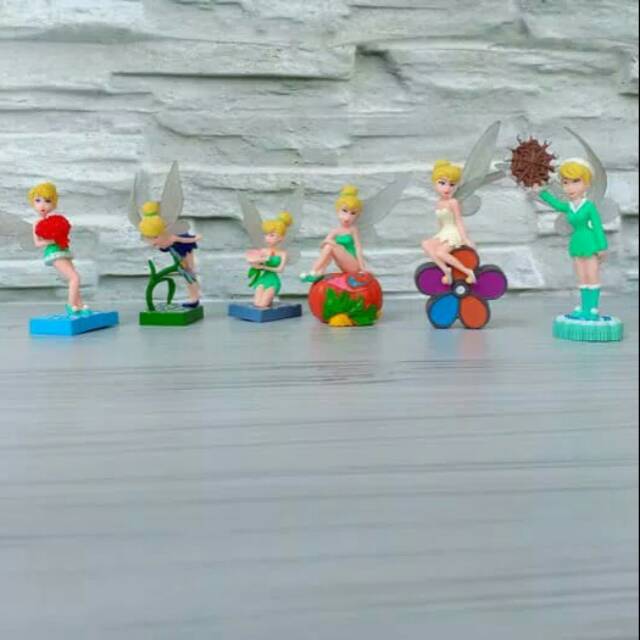 MAINAN KUE TINKERBELL SET 6 BUNGA / CAKE TOPPER TINKERBELL / TKB6BR