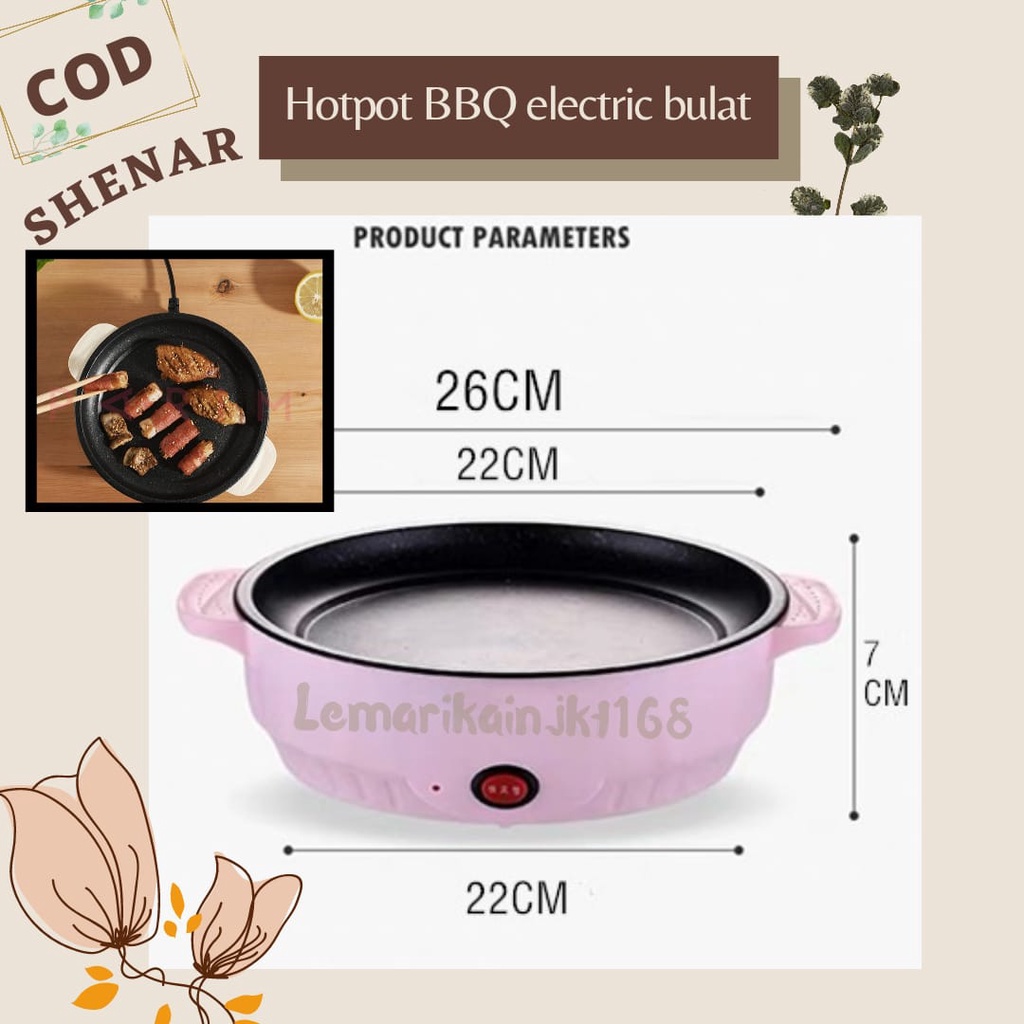 SHENAR (1KG)M&amp;M BBQ KOREAN PAN MULTIFUNGSI ALAT PANGGANG/HOTPOT ELECTRIC GRILL 22CM,/ PANCI PANGGANGAN ELEKTRIK GRILL/PANCI ELEKTRIK