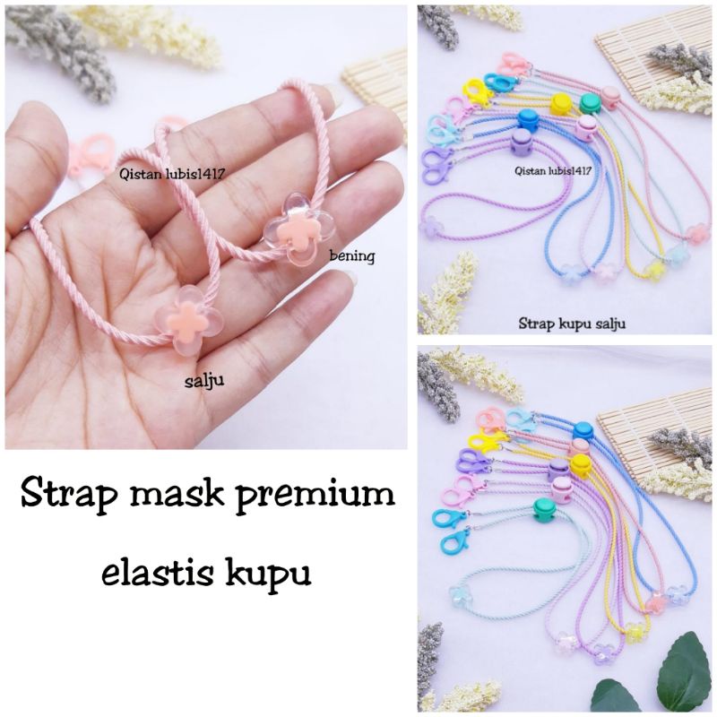 Strap mask elastis premium kupu salju dan bening beli 10 free 2