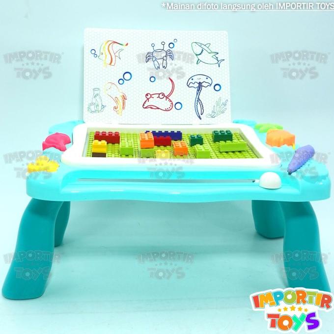 

MEJA ANAK MAGNETIC BLOCKS PALLETE DRAWING BOARD 2 IN 1