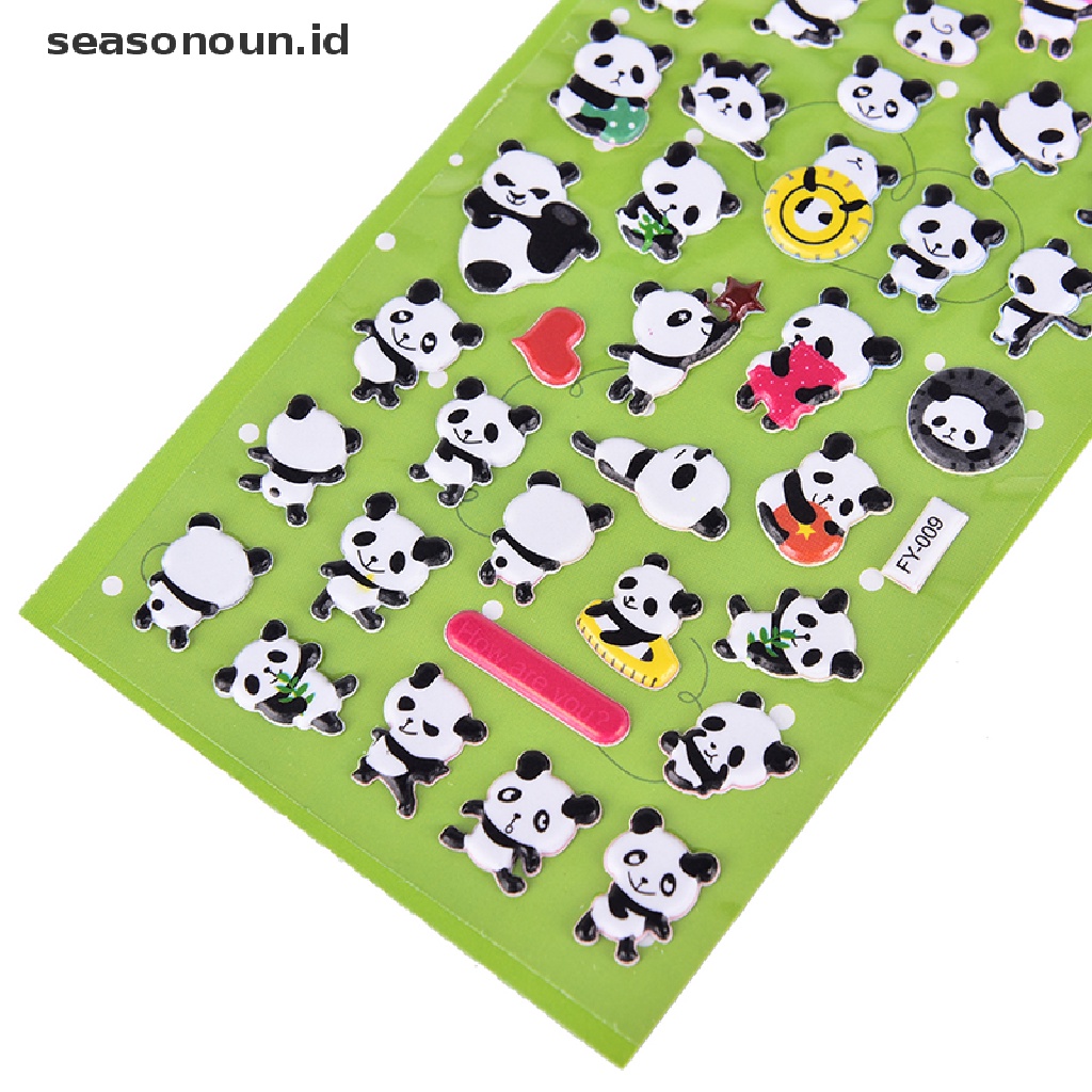 Stiker Bubble Desain Panda 3D Untuk Dekorasi Album Diary Scrapbook Memo Pad