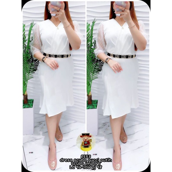 Dress gucie scuba putih