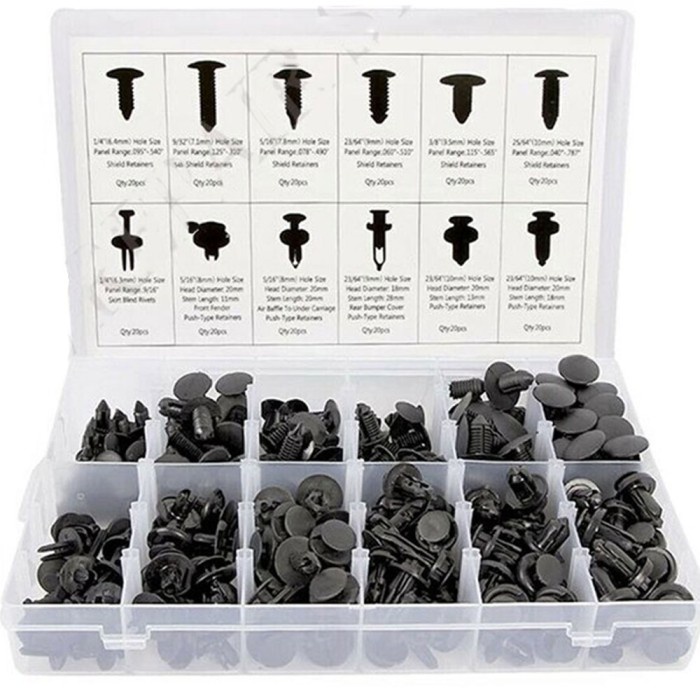 SUGERYY Baut Rivet Clip Mobil Motor Universal Snap Joint Clips 240 PCS