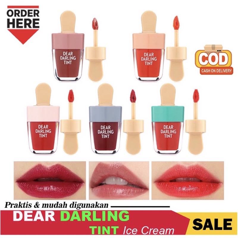 LIPTINT Dear Darling Tint Lipgloss Ice Cream CAIR ANTI AIR (1 PCS)