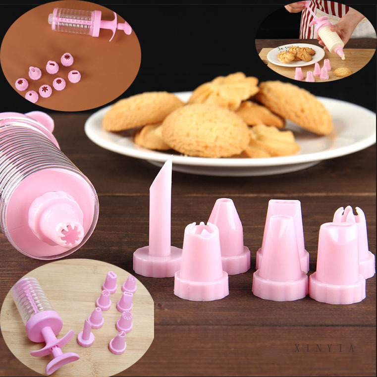 8 PCS / Set Nozzle Kue Dapur Cream Pastry Alat Set DIY Cookies Tekan Cetakan