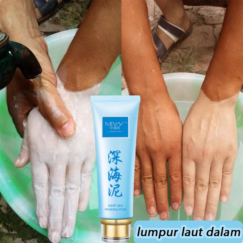 Otion pemutih badan 150g Sabun pemutih badan Cream pemutih wajah Masker Lumpur Laut Dalam Pemutih Masker pembersih wajah membersihkan kotoran kelupas Memutihkan dan mencerahkan