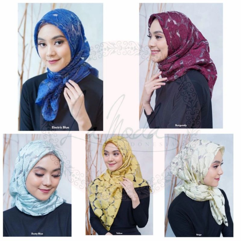 Hijab Instan Segi Empat Brokat Kerudung Brokat Rubiah Import Jilbab Rubiah Segi Empat  Murah Mewah (