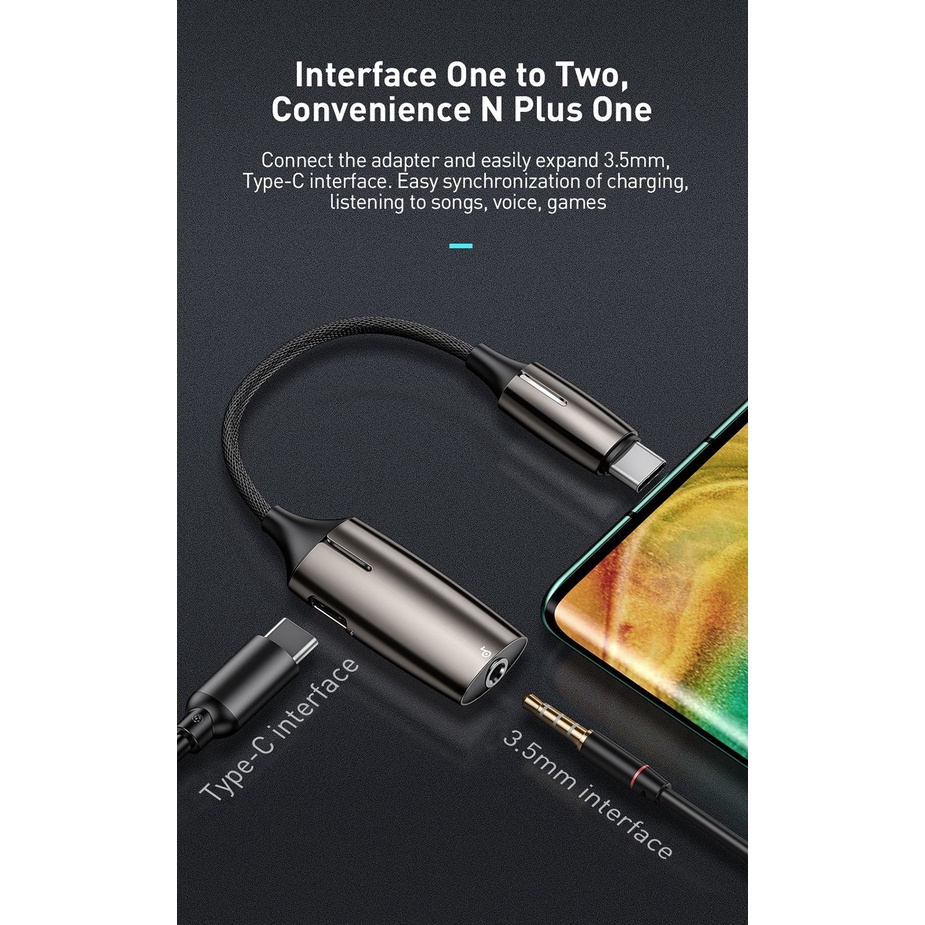 Type C Male to Type C - 3.5mm Female 2 in 1 Adapter L60S CATL