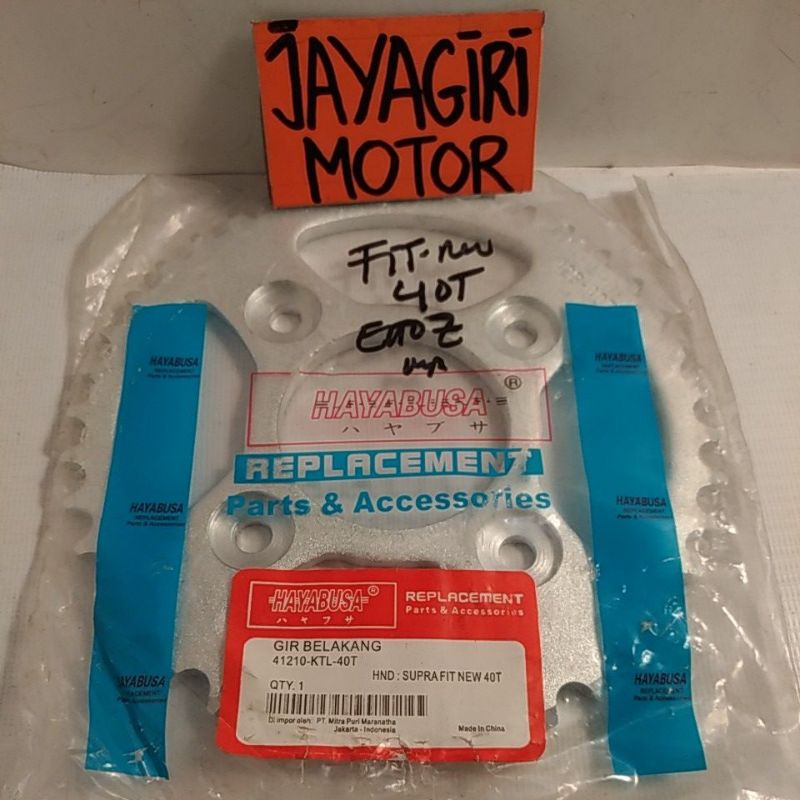 Gear Belakang Supra Fit New X 125 Karisma 428 38T 40T 45T Gigi Tarik 428-38T 428-40T 428-45T KTL Rantai Roda Chain Kit Chainkit Sprocket Gear Set Gearset Gir Girset Depan Drive Sproket Driven Komplit KPH Front Revo Rear Motor Honda 38 40 45 T Mata Ori COD-Hayabusa - 40T