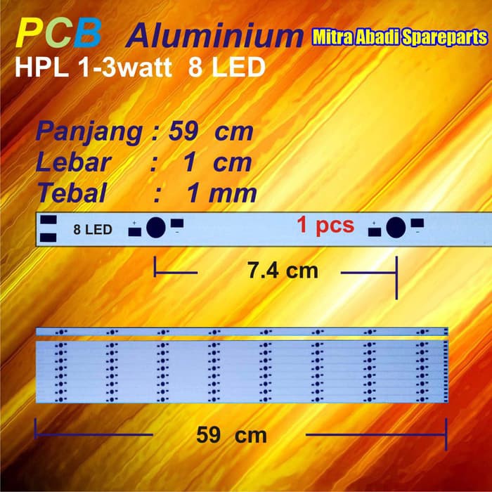 Bagus PCB LED Aluminium HPL 8W/8 Watt 590mm x10mm XL1441 Bermutu
