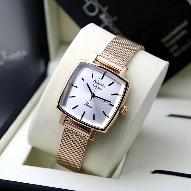Jam Tangan Alexandre Christie AC 2849 LD tali Pasir  Wanita / Cewek Original