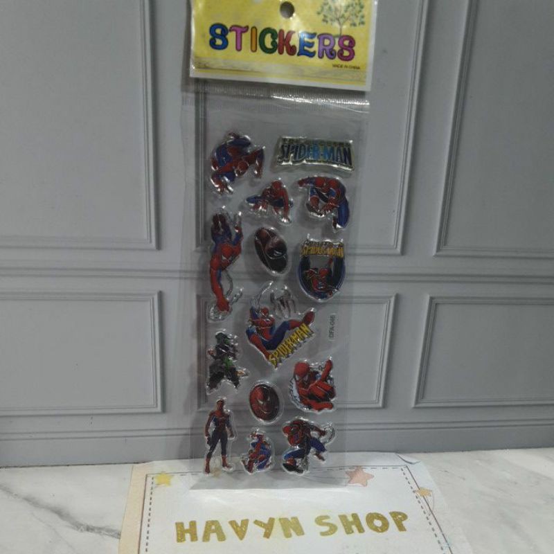 sticker anak/stiker fancy/STICKER 3D METALIK/tempelan-Spiderman