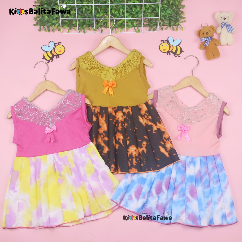 Dress Meira uk Bayi - 4 Tahun / Dres Baby Anak Perempuan Brukat Kensi Import Gaun Pesta Cewek Murah