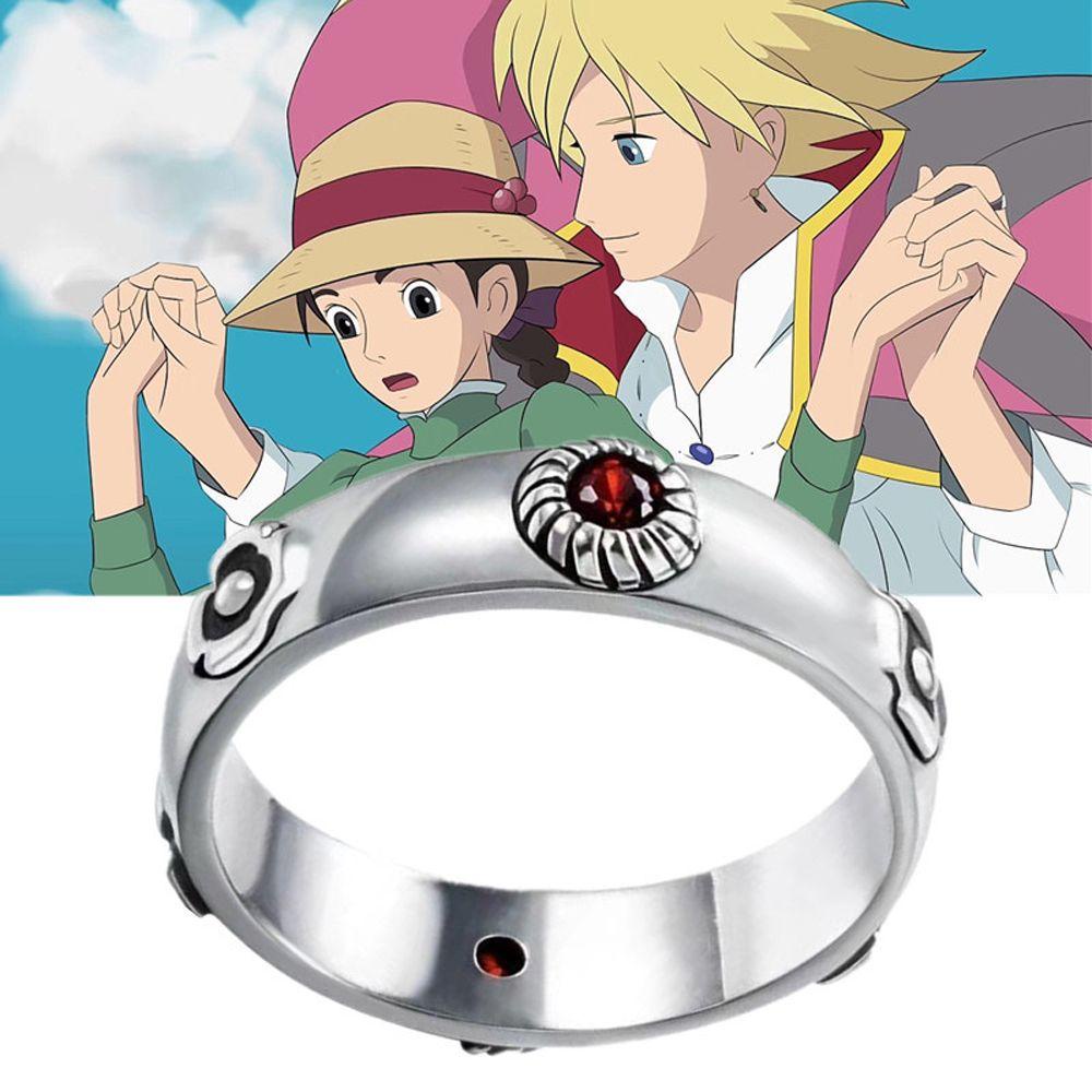 [Elegan] Wanita Cincin Fashion Vintage Howl's Moving Castle Hadiah Hari Valentine Gaya Jalan Prop Aksesoris Jari Gesper