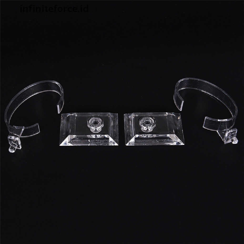 2pcs / Set Stand Display Perhiasan Gelang Bahan Akrilik Bening Dapat Dilepas