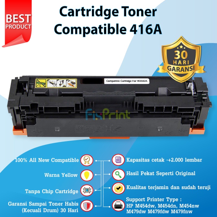 Cartridge Toner HP 416A W2040A Black Compatible Printer M454dw M454dn 54nw M479dw M479fdw M479fnw