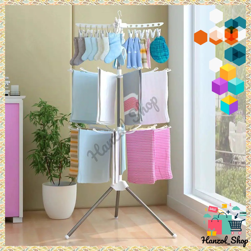 [HZ] - Rak Jemuran Pakaian Lipat/Jemuran menara baby anak kecil / Jemuran Baju Anak