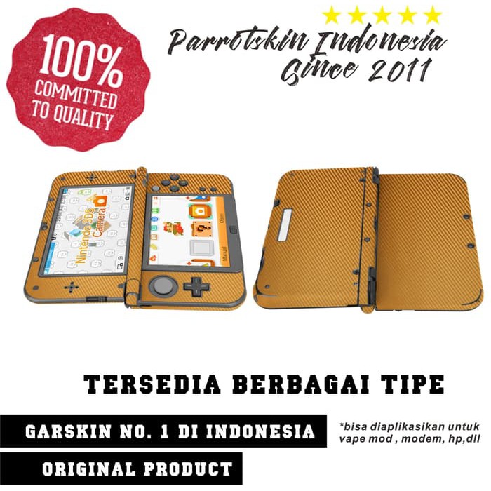 Garskin Premium Nintendo 3ds New old reguler &amp; XL GOLD CARBON