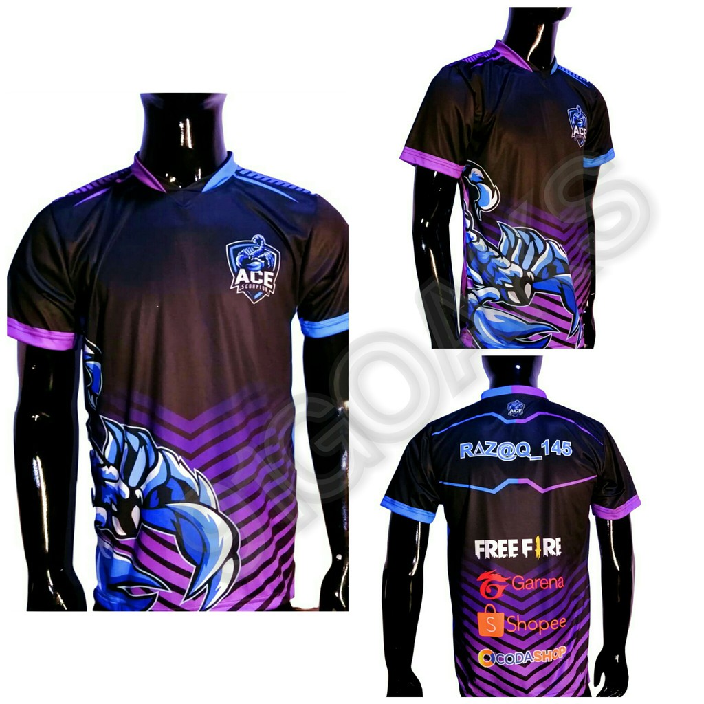 Jersey Gaming Esport Free Fire Nama Dan Logo Bebas Shopee Indonesia