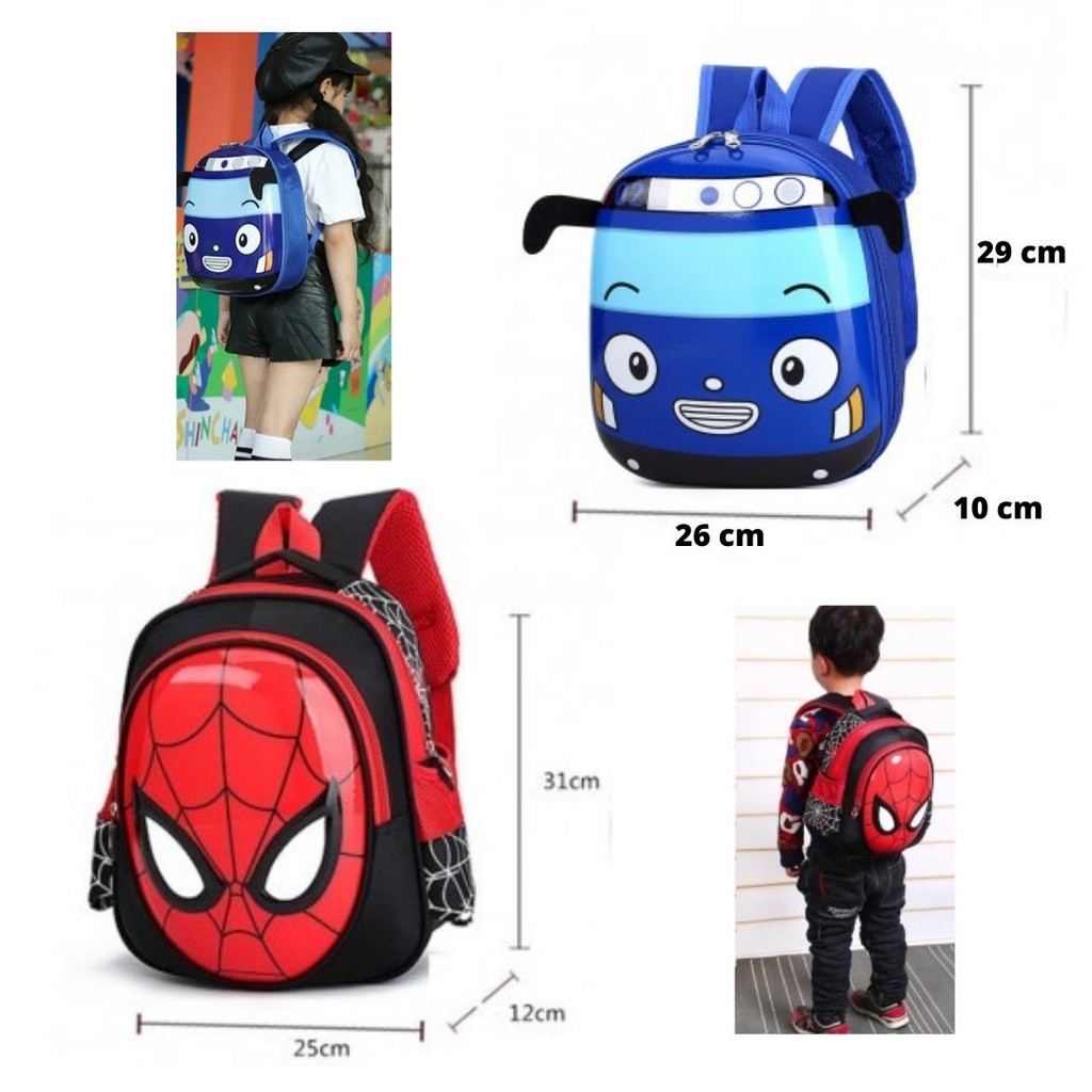 Tas Ransel Backpack Sekolah Anak  Model Spiderman Dan Tayo 111134