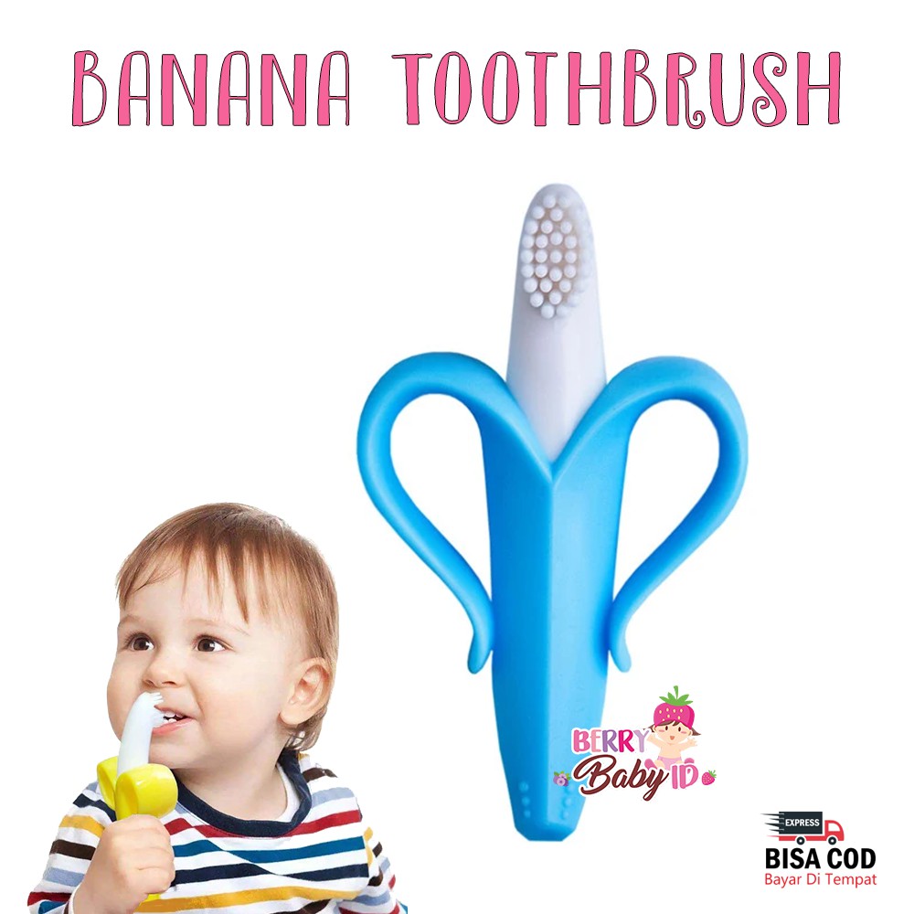 Berry Mart Banana Training Toothbrush Sikat Gigi Bayi Lunak Perlengkapan Bayi Perawatan Bayi Berry Mart