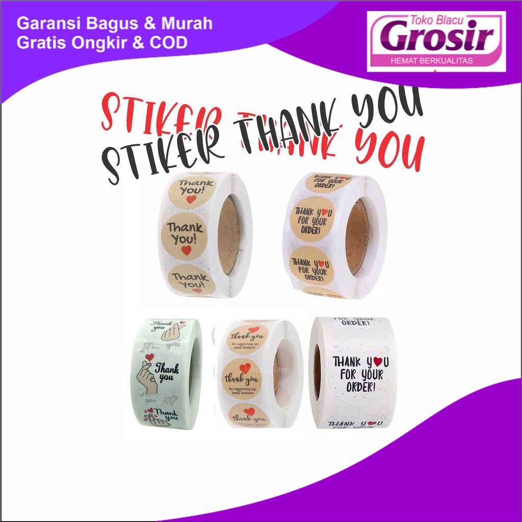 

Stiker Label Thank You Segel Stiker Tanks Toko_Blacu Sticker