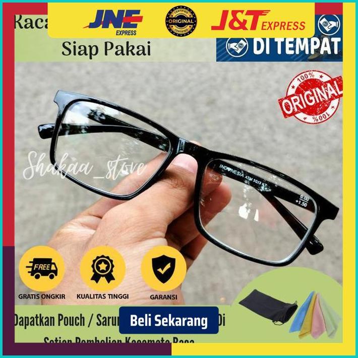 kacamata baca dan jalan double fokus kacamata plus model kotak baca - Hitam