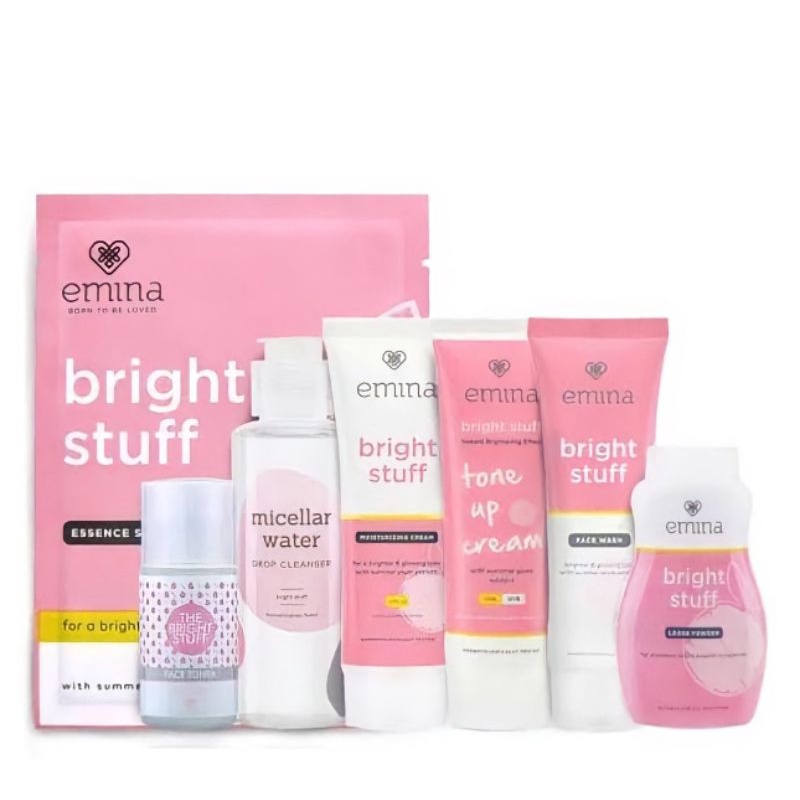 Rangkaian Produk Emina Bright Stuff Bedak Moisturizer Tone Up Cream