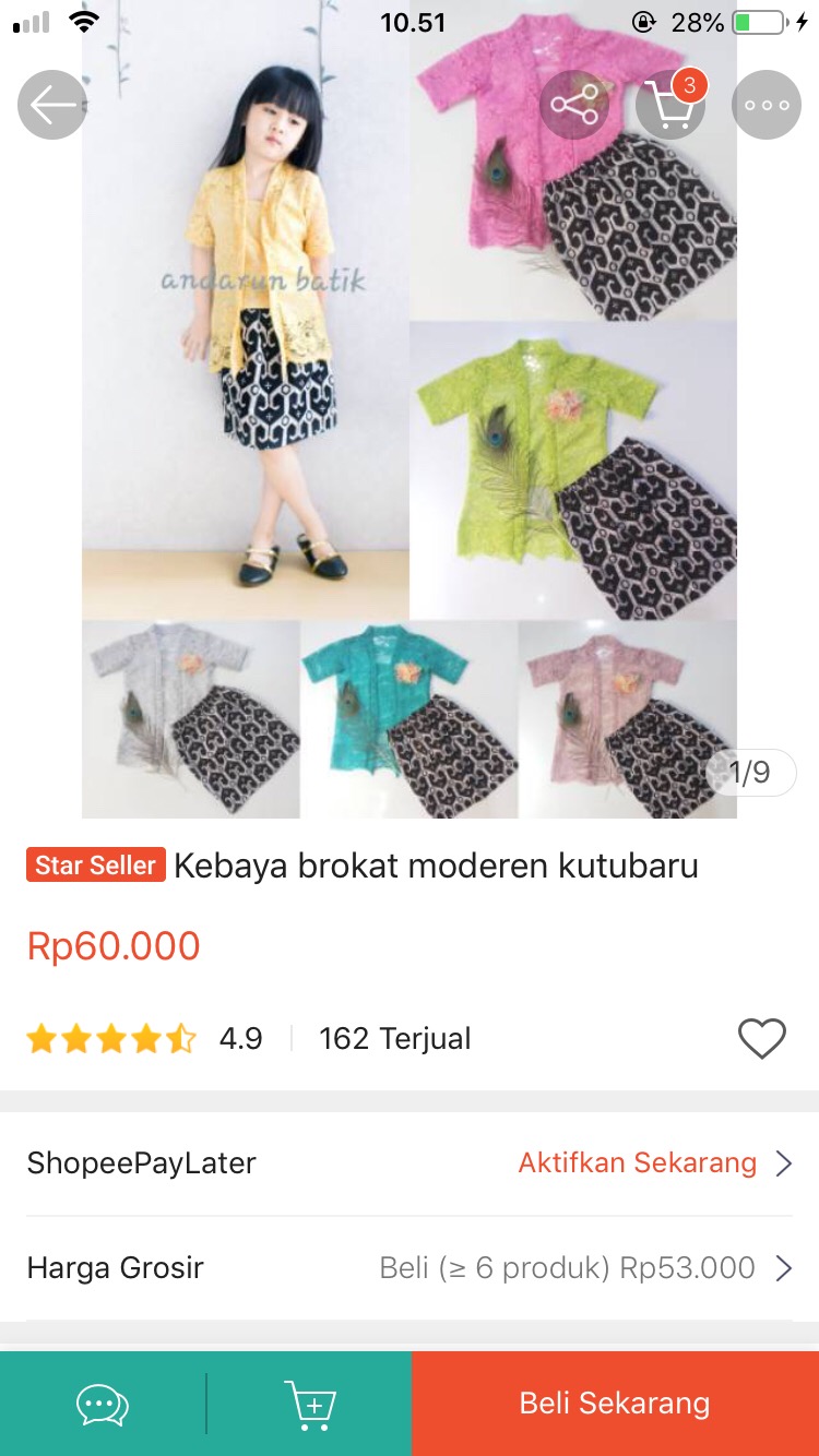 Kemeja Anak Katun Catra Amazon Batik Pekalongan Ori 1 Tahun