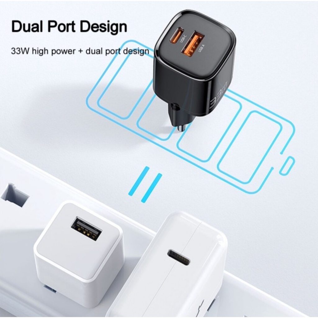 MCDODO GAN 33W CH-015 Adaptor Charger Dual PD Usb Fast Charging