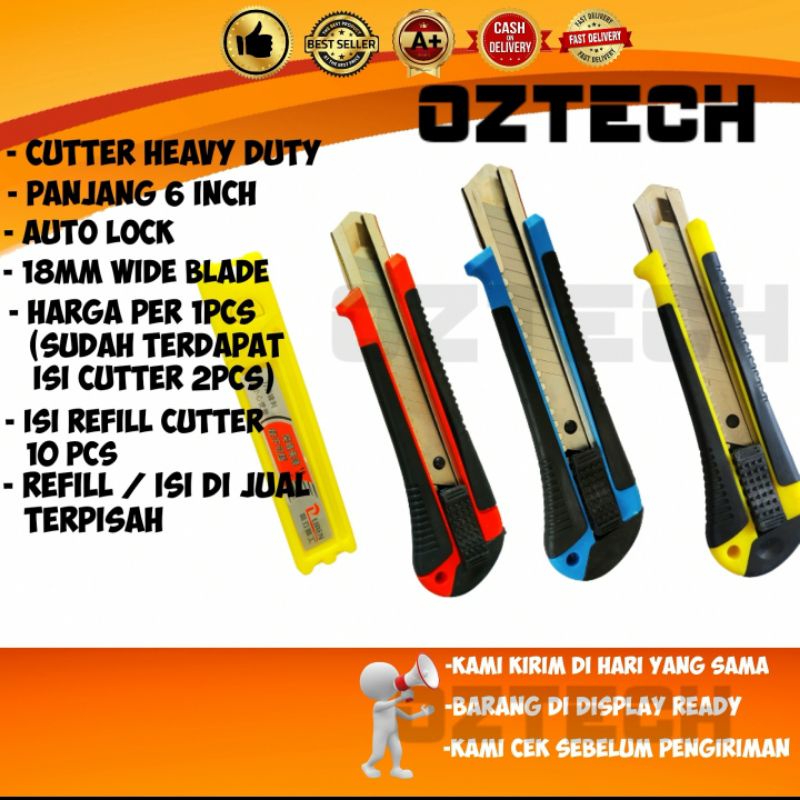 

Cutter besar auto lock 6 inch 18mm wide blade