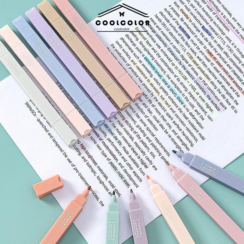 

CODMorandi 6 Pcs/set Berwarna Neon Pena Kepala Ganda Pena Stabilo Seni Spidol Siswa Spidol Anak Alat Tulis- cl