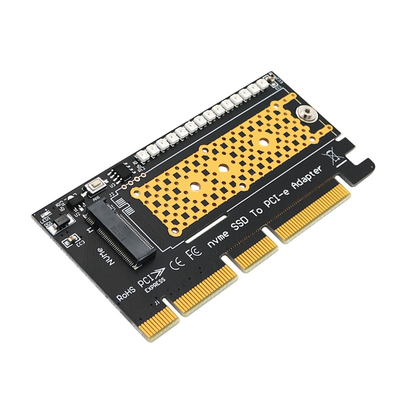 Btsg Lampu LED Keren Excellent NVME SSD to PCI-E Converter Board Full Speed Converter