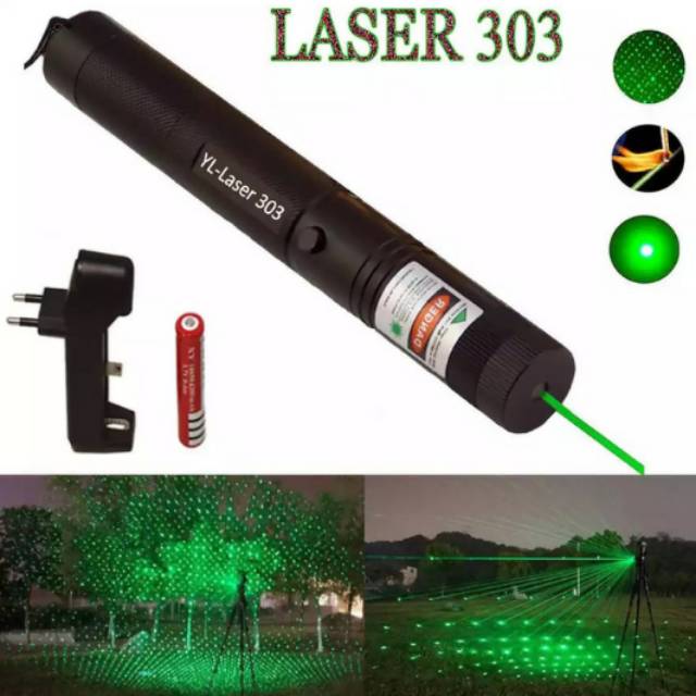 Laser Pointer Penunjuk Laser 303 Green Laser Pointer Senter 10Km