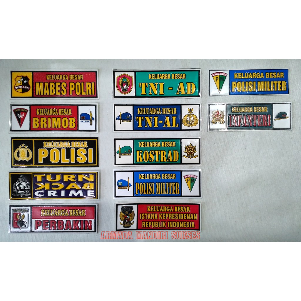 Sticker Embos Panjang Logo Kesatuan - Stiker Panjang Logo Kesatuan