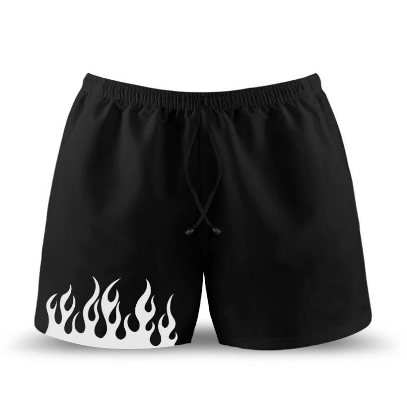 Celana Pendek Fire / Hot Pants Black White Fire