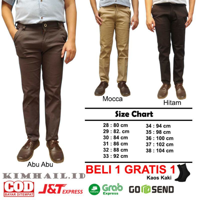 CELANA CHINO PANJANG PRIA CHINOS CINO BAHAN UNTUK KERJA