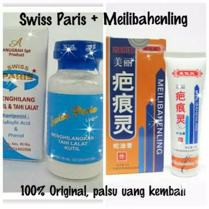 ( PENGHILANG KUTIL DAN TAHI LALAT ) PAKET OBAT Meilibahenling Swiss Paris Lotion Lengkap Original